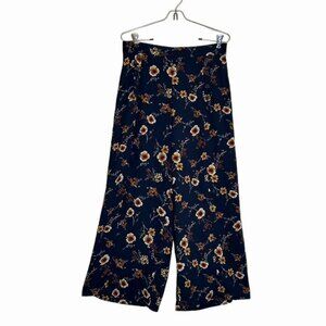 Xhilaration Floral Print Wide Leg Pants in Blue - Sz M